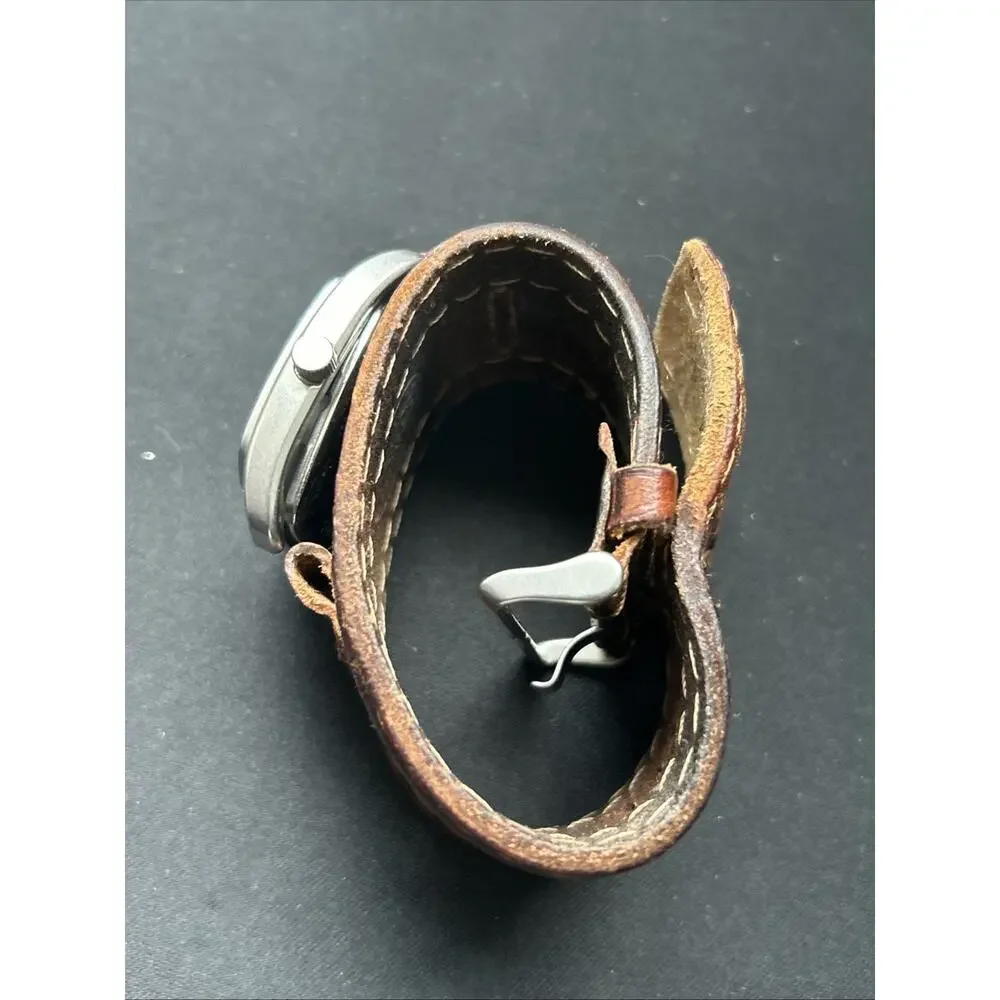 Fossil Brown Dial And Band Silver Case Quartz Watch